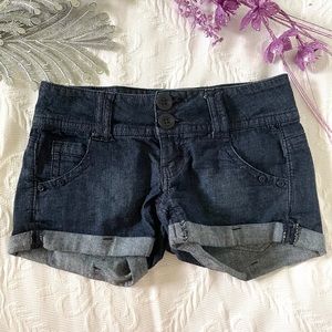 jolt | mid-rise denim shorts size 0